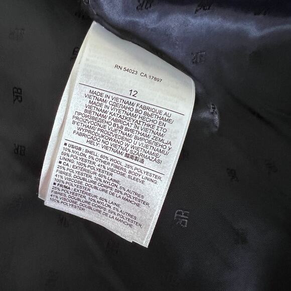 Banana Republic Navy/ Gold Button Wool Lined Winter Pea Coat- 12 - Picture 6 of 11